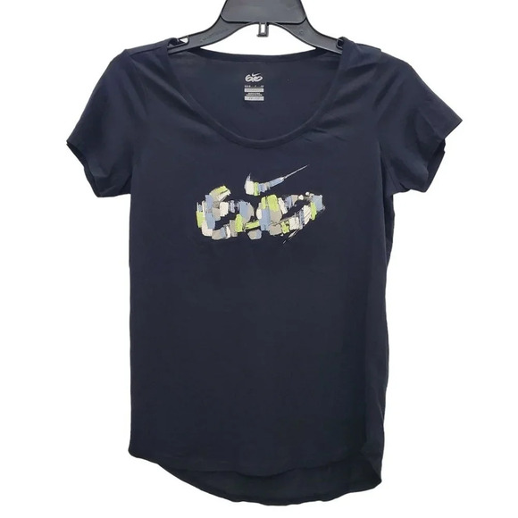 Nike 6.0 Women's‎ Black Abstract Graffiti Graphic Print Center Swoosh Tee Size S - Picture 1 of 4